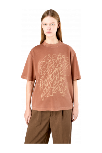 T-Shirt Vervaagd terracotta mineraal geverfd boxy T-shirt