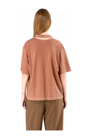 T-Shirt Vervaagd terracotta mineraal geverfd boxy T-shirt