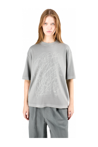 T-Shirt Grijs mineraal geverfd boxy T-shirt