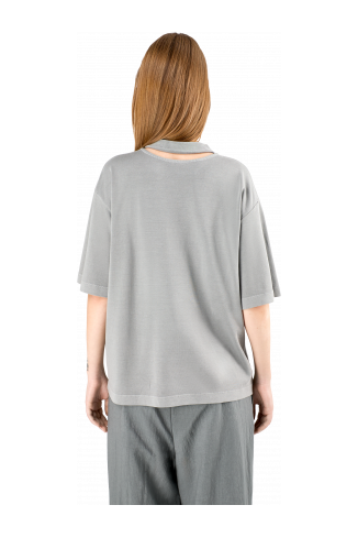 T-Shirt Grijs mineraal geverfd boxy T-shirt
