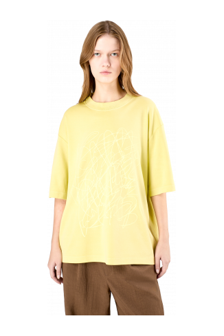 T-Shirt Geel mineraal geverfd boxy T-shirt