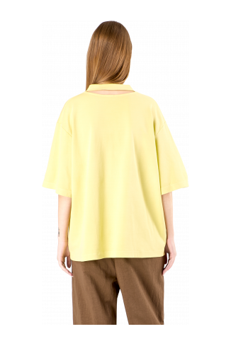 T-Shirt Geel mineraal geverfd boxy T-shirt