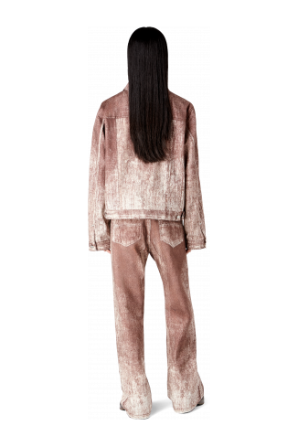 Denim Terracotta denim jack met verfprint