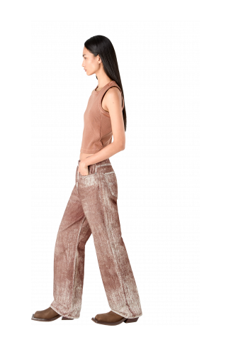 Denim Terracotta denim jeans met verfprint