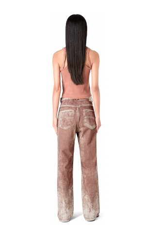 Denim Terracotta denim jeans met verfprint