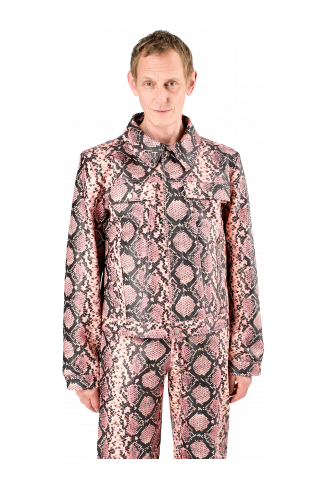 Leather Jacket Pink Snake Leather Jacket