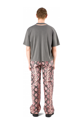 Leather Trousers Pink Snake Leather Trousers