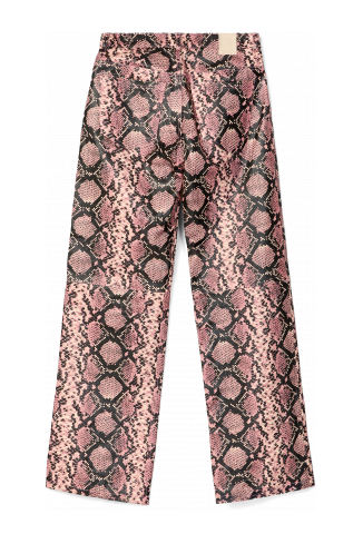 Back view of Leather Trousers Pink Snake Leather Trousers
