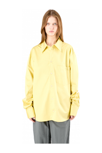 Cotton Shirt Geel katoenen overhemd