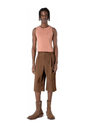 Tailored Shorts Kurze Anzughose aus Funktionsstoff in Braun
