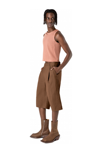 Tailored Shorts Brown Technical Suit Shorts