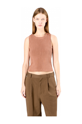 Ribbed Tank Top Vervaagd terracotta rib-tanktop
