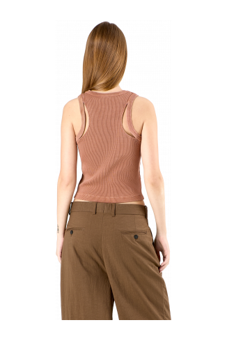 Ribbed Tank Top Vervaagd terracotta rib-tanktop