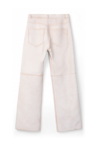 LEATHER TROUSERS Weiße Lederhose in Krakelee-Optik