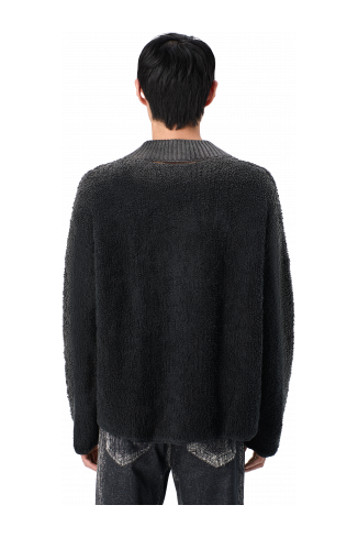 KNIT SPRAYED BOUCLE CREWNECK Black wool-blend Bouclé Jumper