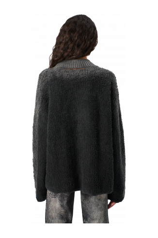 KNIT SPRAYED BOUCLE CREWNECK Black wool-blend Bouclé Jumper