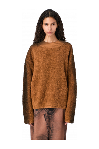 KNIT SPRAYED BOUCLE CREWNECK Terracotta wool-blend Bouclé Jumper