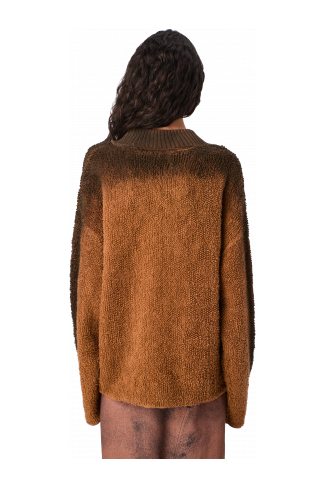 KNIT SPRAYED BOUCLE CREWNECK Terracotta wool-blend Bouclé Jumper