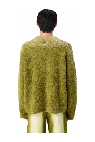 KNIT SPRAYED BOUCLE CREWNECK Green wool-blend Bouclé Jumper