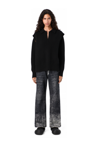 PAINT PRINT DENIM JEANS Muted black denim jeans