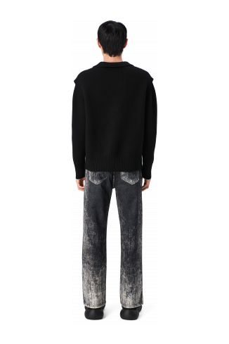 PAINT PRINT DENIM JEANS Muted black denim jeans