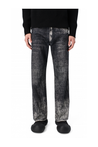 PAINT PRINT DENIM JEANS Muted black denim jeans