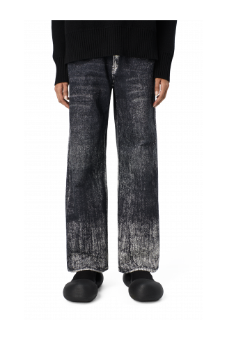 PAINT PRINT DENIM JEANS Muted black denim jeans