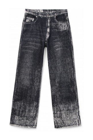 PAINT PRINT DENIM JEANS Verbleekt zwarte denim jeans