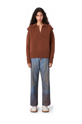 PAINT PRINT DENIM JEANS Terracotta-blue Denim Jeans