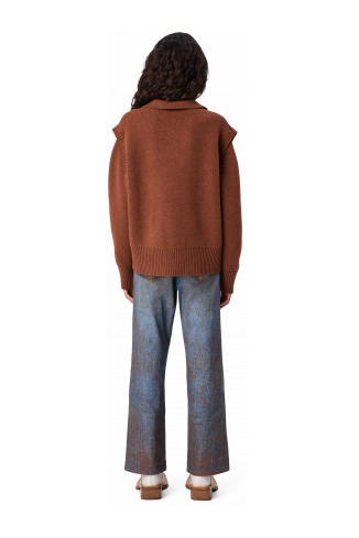 PAINT PRINT DENIM JEANS Terracotta-blue Denim Jeans