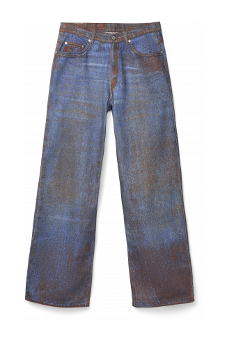 PAINT PRINT DENIM JEANS Terracotta-blauwe denim jeans