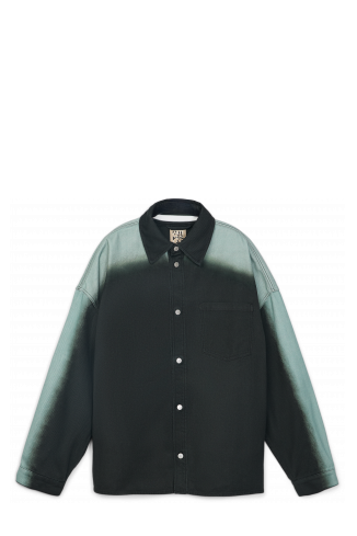 SPRAY PRINT DENIM SHIRT Camisa texana de color negre estampada amb un efecte d’esprai