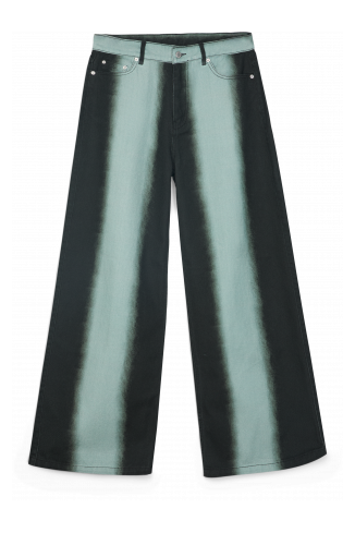 SPRAY PRINT DENIM JEANS Schwarze Bootcut-Jeans mit Print in Spray-Optik