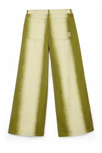 SPRAY PRINT DENIM JEANS Grüne Bootcut-Jeans mit Print in Spray-Optik