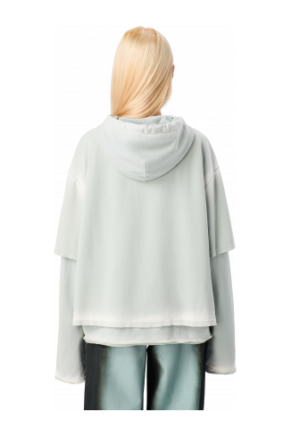 WASHED LAYERED HOODIE Faded gray Organic Cotton Hoodie