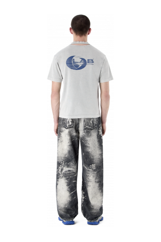 CORDUROY PRINT DENIM LOOSE JEANS NERO