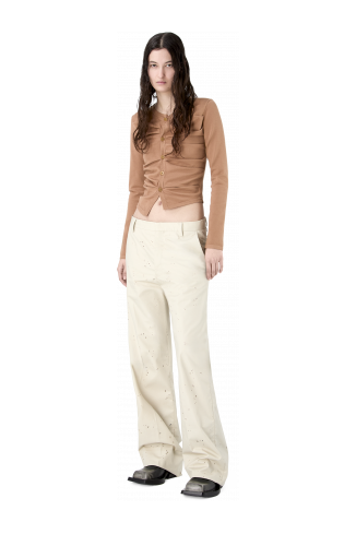RELAXED TAILORED TROUSERS BEIGE CHIARO