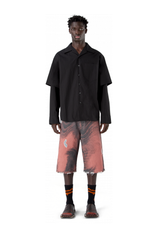 LAYERED HYBRID SHIRT SCHWARZ