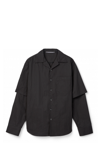 LAYERED HYBRID SHIRT SCHWARZ