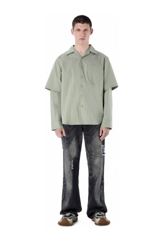 LAYERED HYBRID SHIRT GRAUES SHIRT