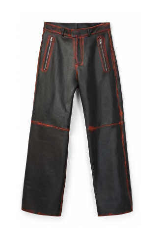 LEATHER MOTO TROUSERS NEGRE