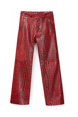 LEATHER MOTO TROUSERS VERMELL