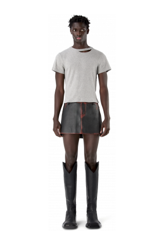 LEATHER MOTO MINI SKIRT NEGRE