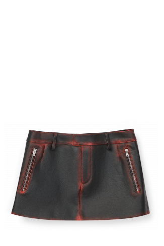 LEATHER MOTO MINI SKIRT NEGRE