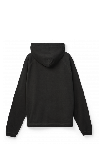 LOGO BOXY HOODIE NERO SBIADITO