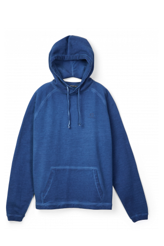 LOGO BOXY HOODIE INDACO SBIADITO