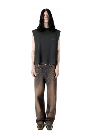 ARTWORK SLEEVELESS TANK TOP BLACK
