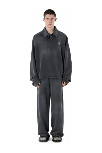 LOGO POLO SWEATSHIRT SCHWARZ