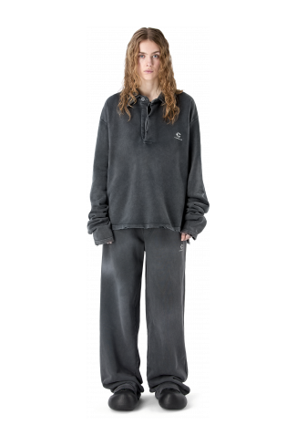 LOGO POLO SWEATSHIRT BLACK