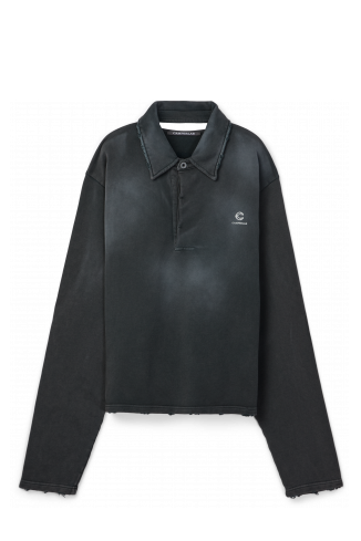 LOGO POLO SWEATSHIRT SCHWARZ